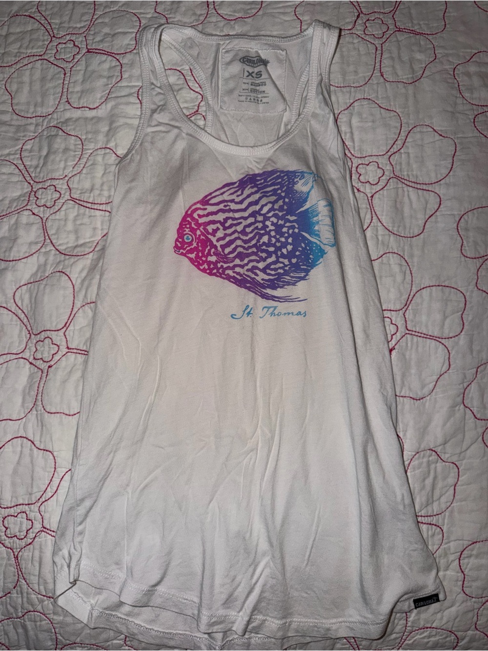 Cariloha White Racerback Tank